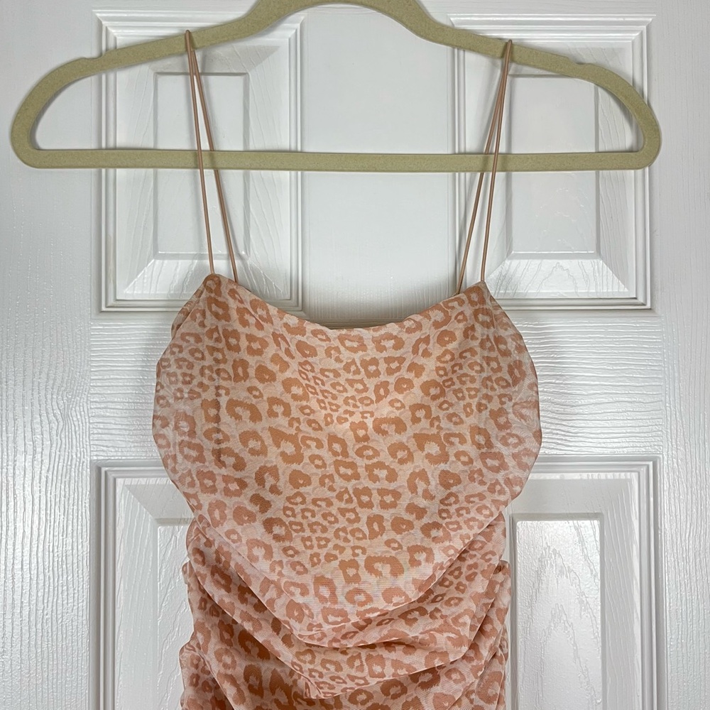 Oh Polly Pink Leopard Mini Dress - Picture 4 of 7